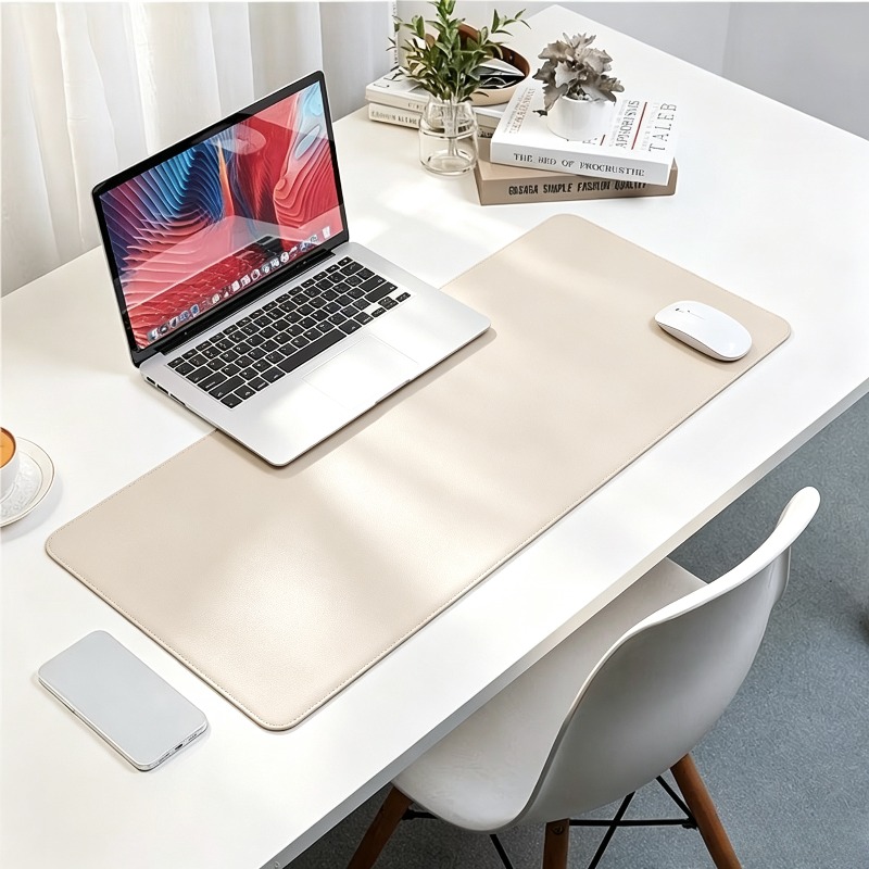 Leather Desk Pad - แผ่นรองเมาส์หนังเทียมขนาดใหญ่ 1 ชิ้น แผ่นรองโต๊ะกันลื่น กันน้ำ สำหรับใช้ในสำนักงาน