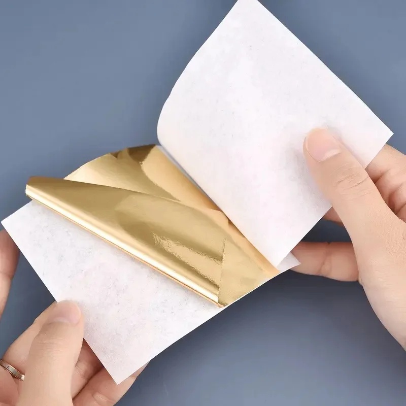 Ink Blotter Paper - 100-300 ชิ้น กระดาษฟอยล์เลียนแบบทองเงิน สำหรับงานศิลปะ DIY ตกแต่งเค้ก