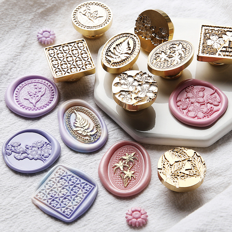 Wax Seal Stamp Set - Retro Wax Seal แสตมป์ฤดูใบไม้ผลิดอกไม้ซากุระซีลแสตมป์สําหรับงานแต่งงานของขวัญบรรจุภัณฑ์การ์ดซองจดหมาย Scrapbooking