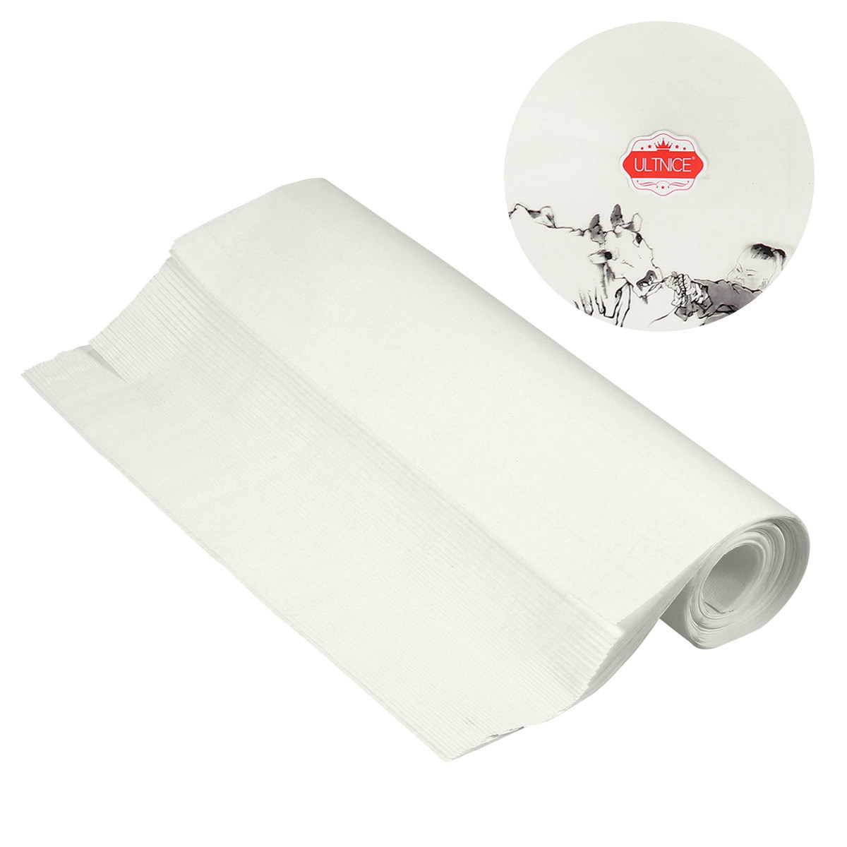 Ink Blotter Paper - กระดาษข้าวซวนแท้ 50 แผ่น สำหรับการเขียนพู่กันจีน การเขียนซูมิแบบญี่ปุ่น การฝึกวาดภาพสีน้ำ