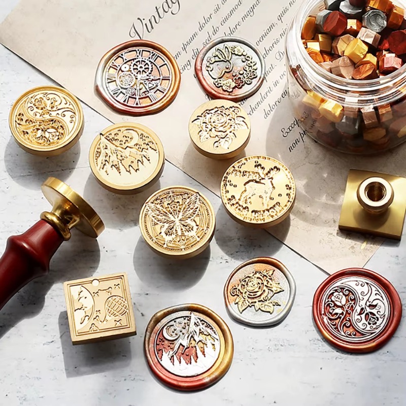 ชุดตราประทับขี้ผึ้ง 9 ชิ้น + ด - Wax Seal Stamp Set บทวิจารณ์และราคา