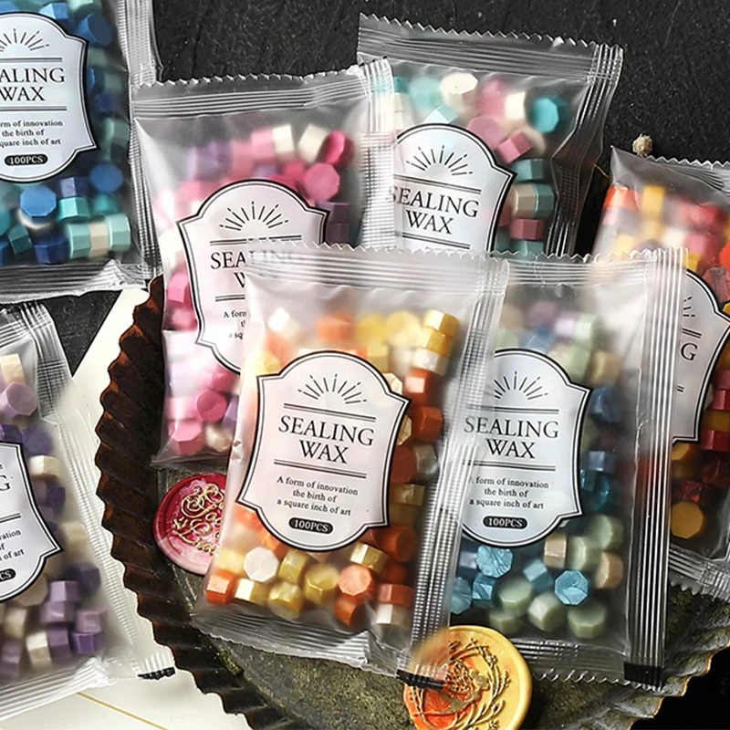 200 ชิ้น/ถุงแปดเหลี่ยมผสมสีขี้ - Wax Seal Stamp Set บทวิจารณ์และราคา