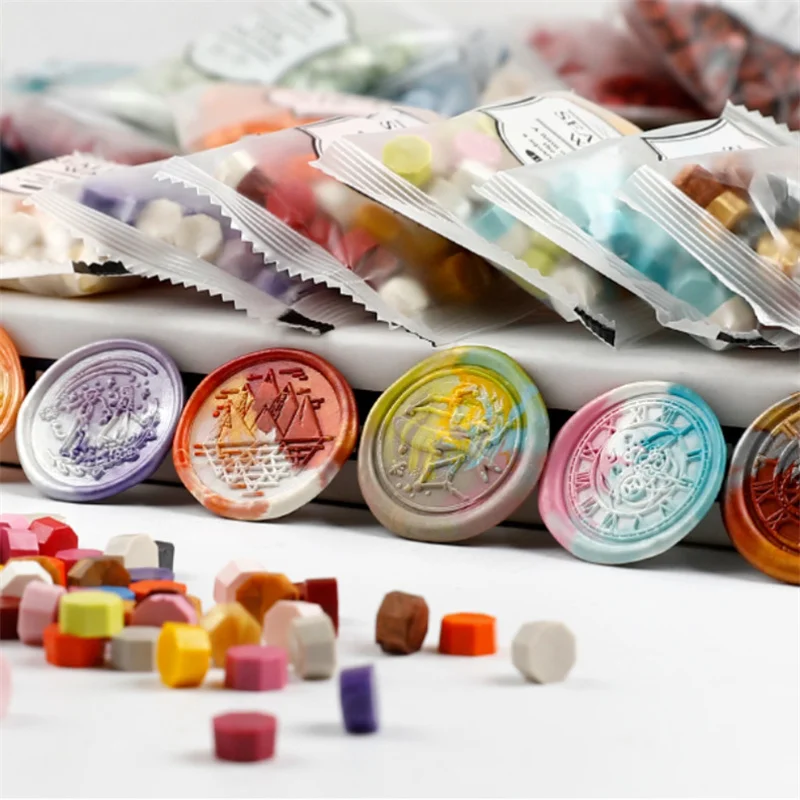 200 ชิ้น/ถุงแปดเหลี่ยมผสมสีขี้ - Wax Seal Stamp Set บทวิจารณ์และราคา