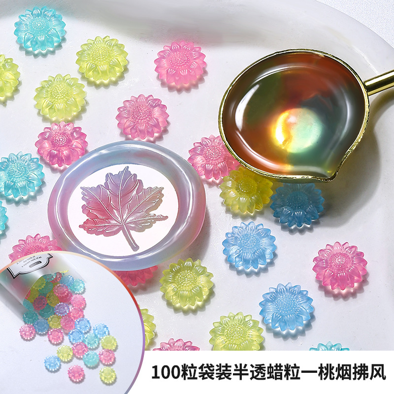 100pcs ดอกทานตะวันโปร่งแสงซีลข - Wax Seal Stamp Set บทวิจารณ์และราคา