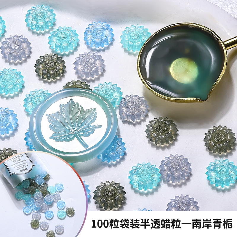 100pcs ดอกทานตะวันโปร่งแสงซีลข - Wax Seal Stamp Set บทวิจารณ์และราคา